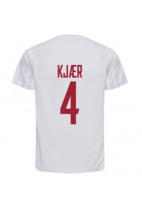 Danmark Simon Kjaer #4 Fotballdrakt Borte Klær VM 2022 Korte ermer